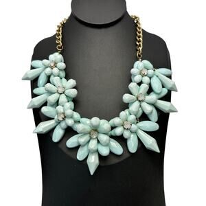 Signed Mika Pastel Blue Flower Necklace